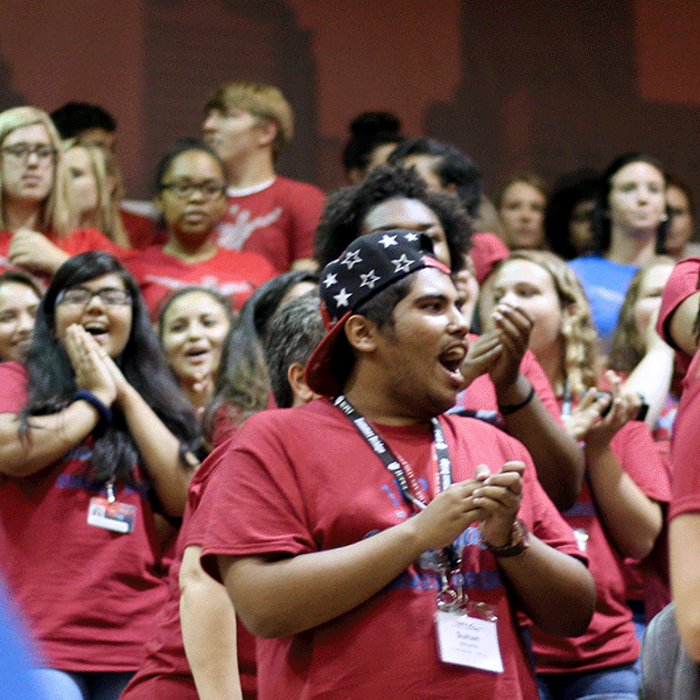 Students cheering